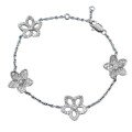 wholesale S925 Silver Hollow Five-Petal Flower Bracelet, New Design by Zhuozhifan Jewelry, Unique and Fashionable Women's Bracelet-0-4