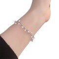 wholesale S925 Sterling Silver Korean Minimalist Pearl Necklace and Bracelet Set for Women, Fairy-like Sweet Jewelry Two-Piece Set-0-4