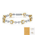 925 Sterling Silver Fashion Two-Tone Moissanite Bubble Jewelry, Fade-Resistant Elegant Bracelet-0-5
