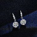 S925 Silver Moissanite Earrings with Dangling Streamer Design-0-4
