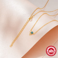 wholesale S925 Sterling Silver Turquoise Pearl Necklace for Women, Minimalist French Style, Chic and Elegant-0-3