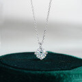 Sterling Silver 1-Carat Moissanite Pendant Necklace, Classic Four-Prong Setting-0-4