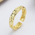 wholesale S925 sterling silver irregular concave-convex foil texture open ring Korean-style ins niche design band-0-3
