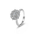 S925 Silver Adjustable Moissanite Cross-Border Hot-Sale Women's Ring-0-3