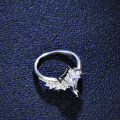 S925 Silver Four-Prong Moissanite Solitaire Engagement Ring-0-2