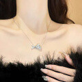 wholesale Sterling Silver New 925 Bow Pendant Necklace for Women, Minimalist and Stylish, Ins Fashion-0-1