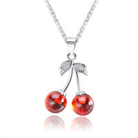 wholesale S925 Sterling Silver Cloud-Pull Jewelry Pomegranate Cherry Fruit Ornaments Direct from Manufacturer Wholesale-Platinum 925 Silver