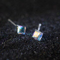 wholesale S925 Sterling Silver Cubic Ear Studs, Personality Fashion Minimalist Colorful Sparkle Temperament Sweet Earrings Jewelry E4840-0-1