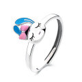wholesale S925 Sterling Silver New Year of The Rabbit Playful and Cute Drip Glue Bow Bunny Ring in a Fresh and Adorable Style-0-4