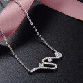 wholesale S925 Sterling Silver Zircon Geometric Fashion Pendant Korean Style Sweet Coco Wind Choker Necklace for Women-0-0