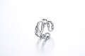 wholesale S925 chain double-layer hollow-out vintage black epoxy good luck adjustable ring-0-6