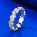 wholesale S925 Silver Heart-Shaped Row Diamond Ring, Love Heart Ring Loop, Factory Direct Supply, Dropshipping Available-0-5