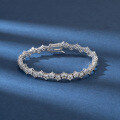 wholesale 925 Sterling Silver Cloud-Inspired Jewelry Floral Zircon Tennis Bracelet Molded Zircon Bracelet Cross-Border Best Seller-0-3