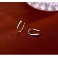 wholesale Sterling Silver S925 Minimalist Curved Hook Ear Hanger Earrings for Women, Hypoallergenic Ear Piercing Earrings, Versatile Personality Ear Accessories-0-0