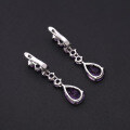 wholesale S925 silver luxurious high-end natural amethyst earrings for banquets, set with natural gemstone earrings-0-3