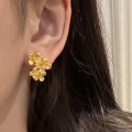 wholesale S925 Silver Zoffran Jewelry Style Luxurious Gold-Shimmer Floral Earrings with an Oriental Aesthetic and Atmosphere, Hot Selling on Live Streams-0-2