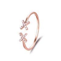 wholesale 18K Gold, 14K Rose Gold, White Gold AU750 Diamond Ring Women's Moissanite Ring Adjustable Open Band-9K Gold-Moissanite 13#