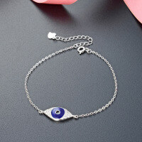 wholesale S925 Silver Minimalist Korean Japanese Small Designer Eye Drip Oil Hand Chain Wholesale for Women-Oil Drop Eye Bracelet 925 Silver