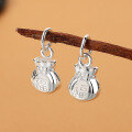 wholesale S925 Sterling Silver Double-sided Lucky Bag Pendant DIY Bracelet Accessory Ornament Wholesale Exquisite Fittings-0-1
