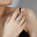 wholesale S925 Sterling Silver Cross-Border 2-Carat Pear-Shaped Drop Moissanite Ring Women's Silver Jewelry High-End Fashion Accessories Wholesale-0-3