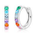 wholesale S925 Silver New European and American Rainbow Series Stylish Trendy Colorful Zircon Earrings for Women Wholesale Customization-0-6