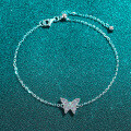 S925 Sterling Silver Full Moissanite Butterfly Bracelet, Sweet and Cute-0-0