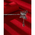 wholesale 999 Pure Silver Hairpin, Ethnic Style Retro Butterfly Tassel Hair Stick, Solid Silver Hair Accessory for Updo Hairpin-0-2