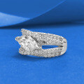 wholesale S925 silver jewelry, 6*12mm marquise white simulated diamond ring, cross-border for AliExpress-0-1