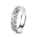 wholesale S925 Sterling Silver Retro Vintage Chinese Style Auspicious Clouds Relief Ring with Symbolic Meaning, Ethnic Fashion Versatile Band-0-6