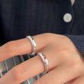 wholesale S925 silver layered inlaid stone ring for women, minimalist and niche luxury, trendy Japanese and Korean style-0-3