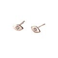 wholesale S925 Sterling Silver Single Diamond Oval Sunflower Stud Earrings, Korean Style Fashionable Commuter Ins Style Jewelry M05212-0-4