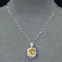 wholesale 925 Silver Gold Plated Ring with High Carbon Diamonds, Daisies, Fancy Yellow, Luxurious Fashion Jewelry, Versatile Accessories for Women, Necklace-Daisy Necklace 925 Silver