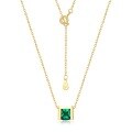 wholesale S925 Sterling Silver Korean Japanese New Simple Geometric Green Zircon Necklace, Trendy and Versatile, Ins Style, Available for Drop Shipping-0-5