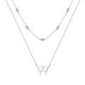 S925 Sterling Silver Butterfly Moissanite Layering Necklace-0-3