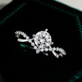 Sterling Silver Asymmetric 1ct Moissanite Ring for Women Wholesale-0-0