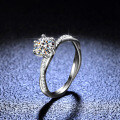 Silver Moissanite Ring Women's Entwined Vine Diamond Ring-0-3