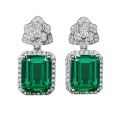 wholesale S925 sterling silver new jewelry European and American luxury-set 8*10 nano green earrings cross-border AliExpress style-0-4