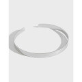 wholesale S925 Sterling Silver Korean Version 5mm Geometric Wide Minimalist Open Bangle Bracelet-0-0