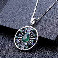 wholesale 925 Silver Designer Natural Gemstone Pendant with a High-End Vintage Feel, Green Agate Necklace Pendant-0-2