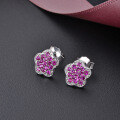 wholesale S925 Sterling Silver Korean Minimalist Style Fashion Accessories Zirconia Floral Earrings with Diamond Accents for Women-0-2