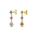 wholesale S925 Sterling Silver Colorful Diamond Flower Stud Earrings for Women,Ins。-0-6