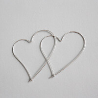 wholesale S925 Sterling Silver YH333 Korean-style Love Earrings Fashionable and Personalized CHIC Style Minimalist Hollow Heart-shaped Ear Hoops-Platinum 925 silver