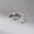 wholesale 990 Sterling Silver Fresh Sweet Ins Style Designed Laser Iridescent Bow Ring R0218-0-3