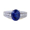 wholesale S925 Sterling Silver Zhuo Zhifan New 7*9mm Simulated Diamond Blue Steel Ring, Fashionable and Versatile-0-4