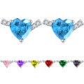 wholesale S925 Sterling Silver Heart-shaped Zircon Love Earrings High-end Luxury Fashion Earrings Colored High-Quality Wholesale-0-0