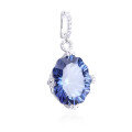wholesale 925 Silver Fashionable Light Luxury Irregular Multicolored Crystal Pendant European and American Personalized Shaped Colored Gemstone Necklace-0-6