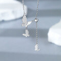 wholesale 925 Sterling Silver New Butterfly Necklace for Women, Minimalist Small Fresh Style, Internet Popular Forest Series Flow Adjustable Choker-0-2