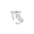 wholesale S925 Sterling Silver with Irregular Line Wrapping and Diamond Inlay Design, Minimalist and Unique Ins Style Ear Clips for Women-0-5
