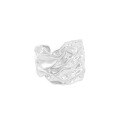 wholesale S925 Sterling Silver 514 Korean Version INS Niche Design Sense Heavy Exaggerated Ruffled Texture Textured Open Ring for Women-0-5