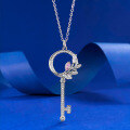 wholesale S925 Silver New Style Key Necklace Pendant for Women, Fashionable and Light Luxury, Simple and Sweet-0-0